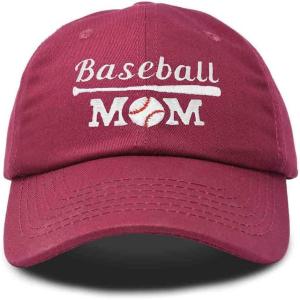 imageDALIX Baseball Mom Embroidered Dad Cap Cotton Hat WomenMaroon