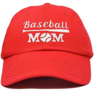 imageDALIX Baseball Mom Embroidered Dad Cap Cotton Hat WomenRed