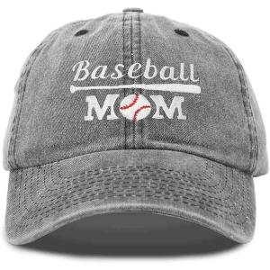 imageDALIX Baseball Mom Embroidered Dad Cap Cotton Hat WomenWashed Black