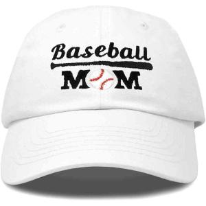 imageDALIX Baseball Mom Embroidered Dad Cap Cotton Hat WomenWhite