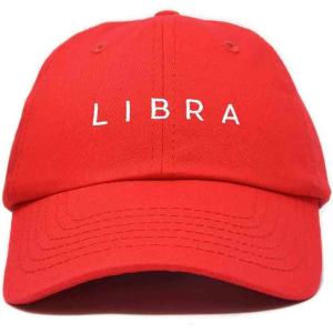 imageDALIX Libra Dad Hat Embroidered Zodiac Astrology Cotton Baseball CapRed