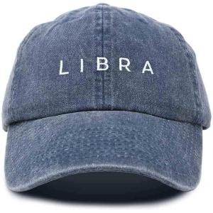 imageDALIX Libra Dad Hat Embroidered Zodiac Astrology Cotton Baseball CapWashed Navy Blue