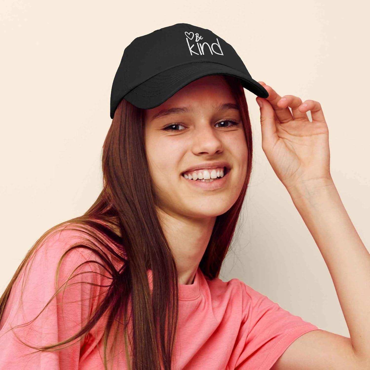 imageDALIX Be Kind Womens Baseball Cap Soft Cotton Dad HatBlack