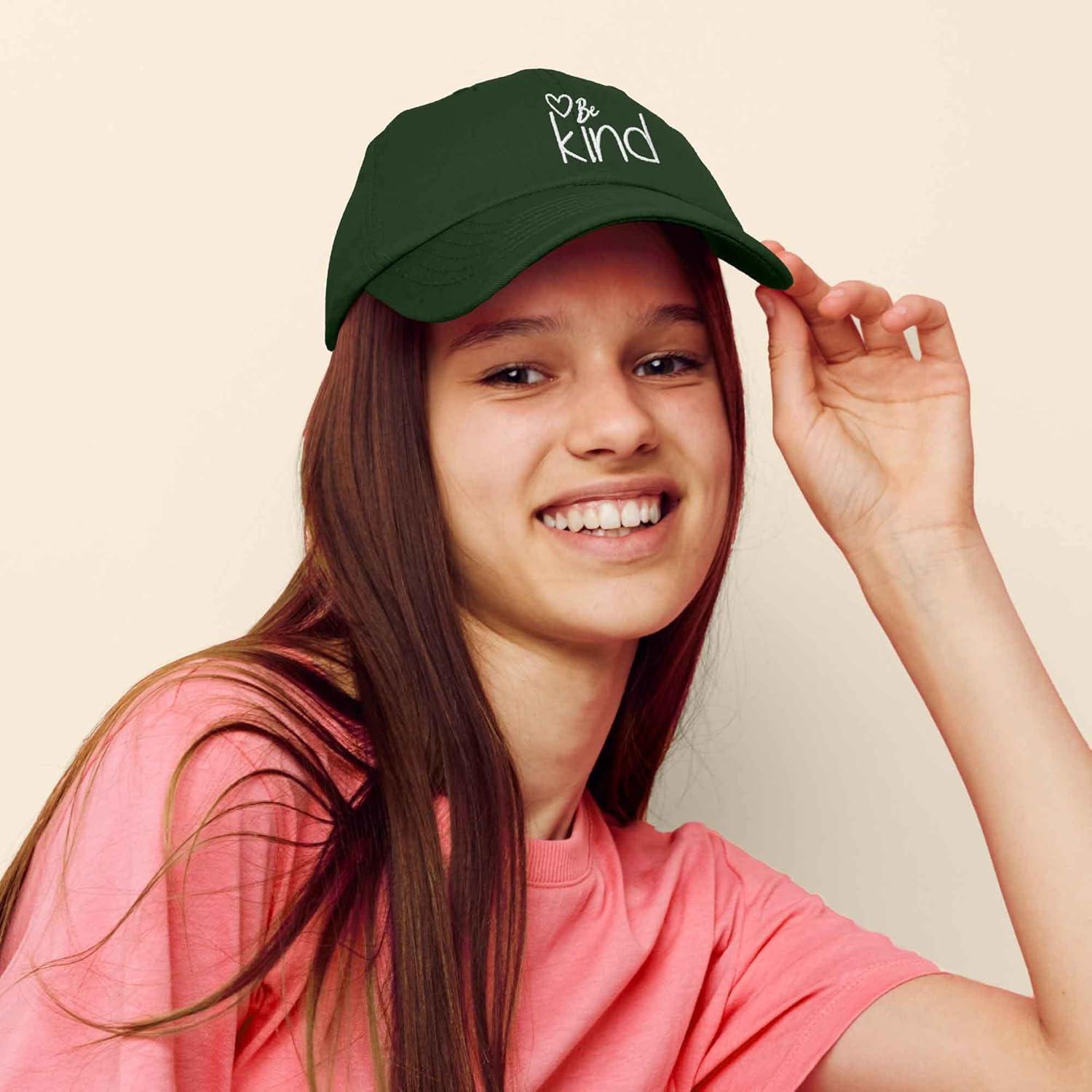 imageDALIX Be Kind Womens Baseball Cap Soft Cotton Dad HatDark Green