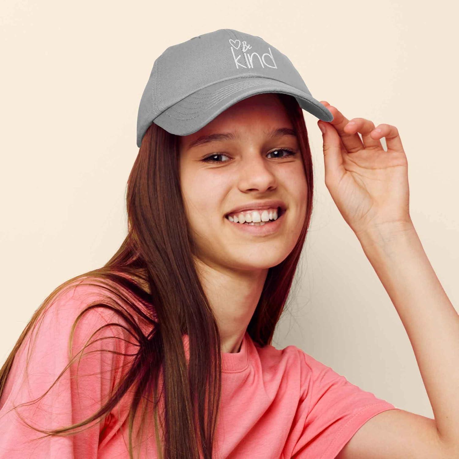 imageDALIX Be Kind Womens Baseball Cap Soft Cotton Dad HatGray