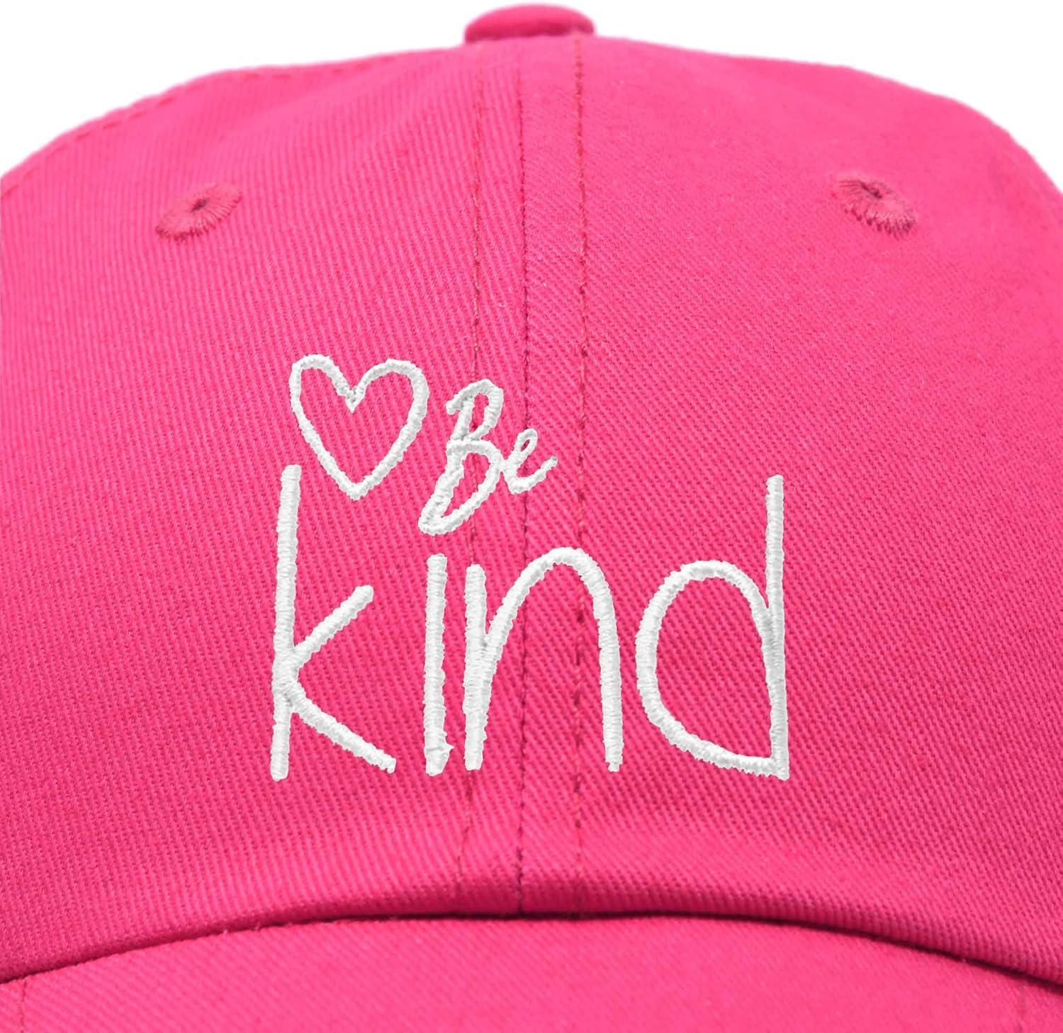 imageDALIX Be Kind Womens Baseball Cap Soft Cotton Dad HatHot Pink