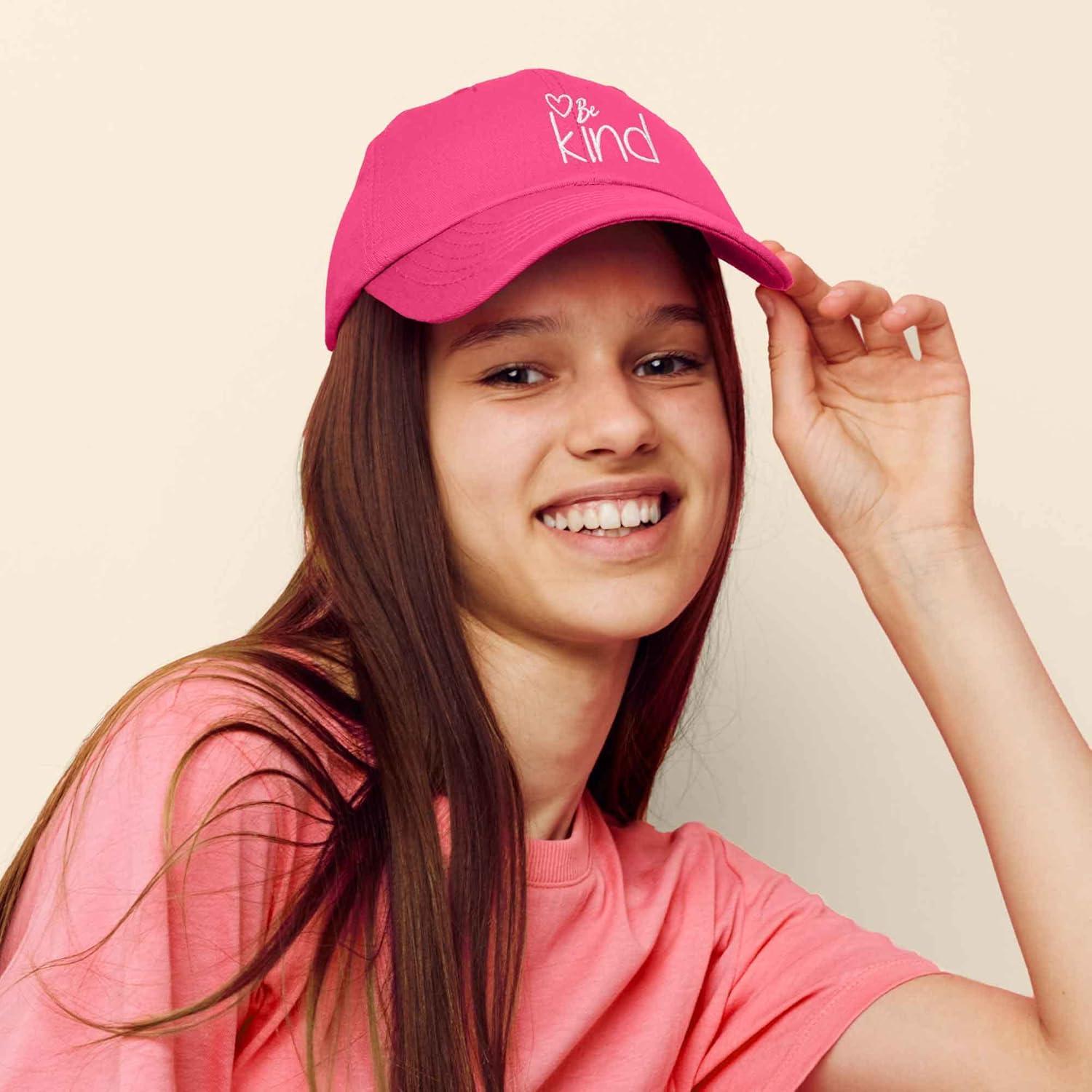 imageDALIX Be Kind Womens Baseball Cap Soft Cotton Dad HatHot Pink