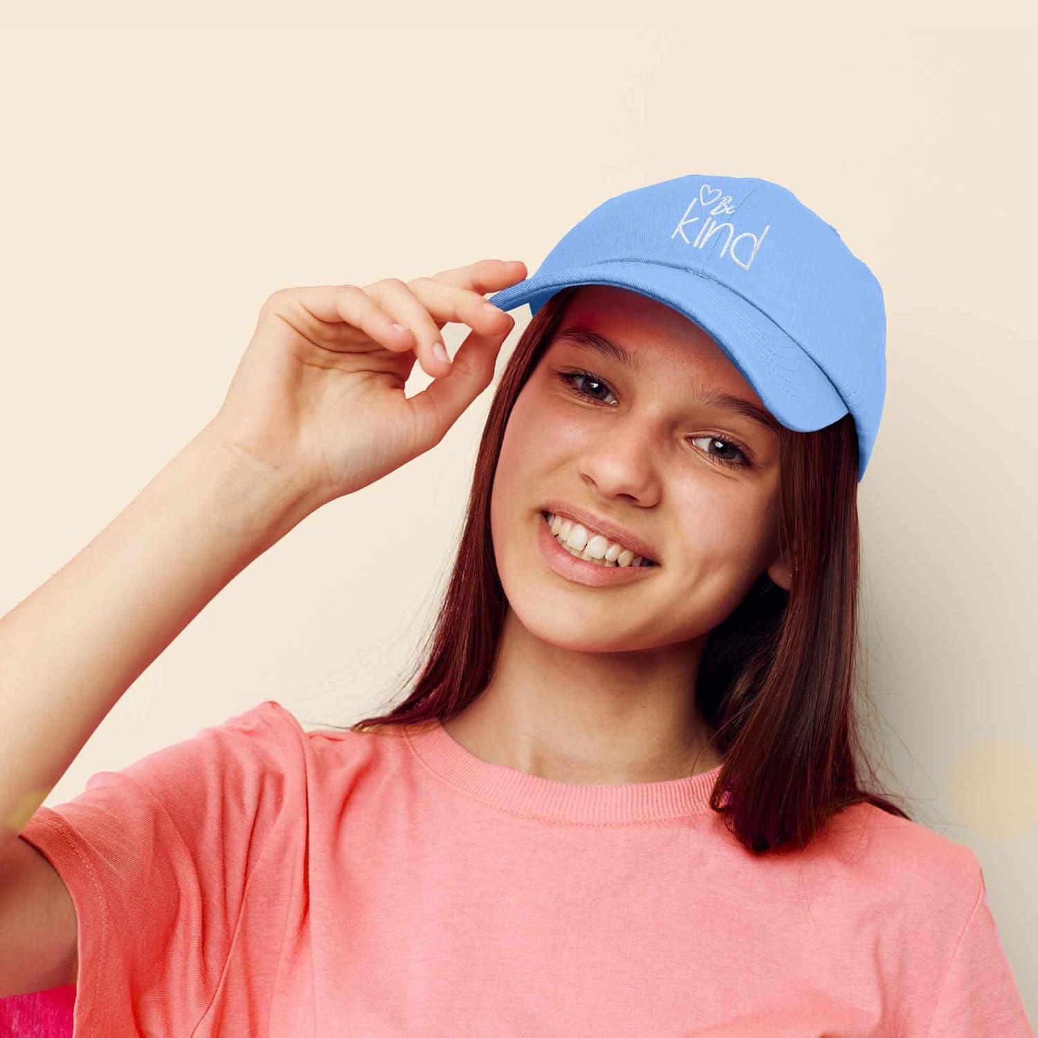 imageDALIX Be Kind Womens Baseball Cap Soft Cotton Dad HatLight Blue