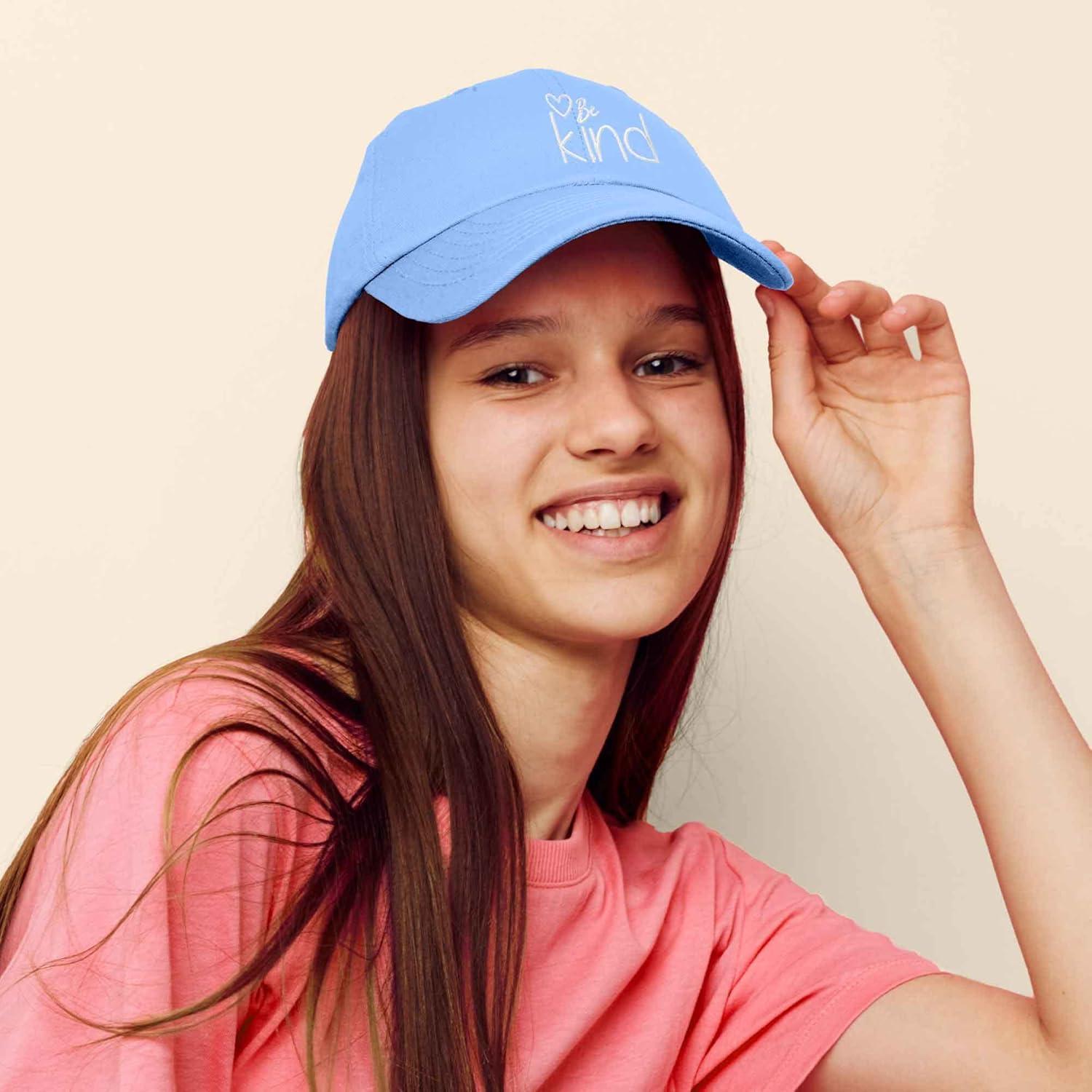 imageDALIX Be Kind Womens Baseball Cap Soft Cotton Dad HatLight Blue