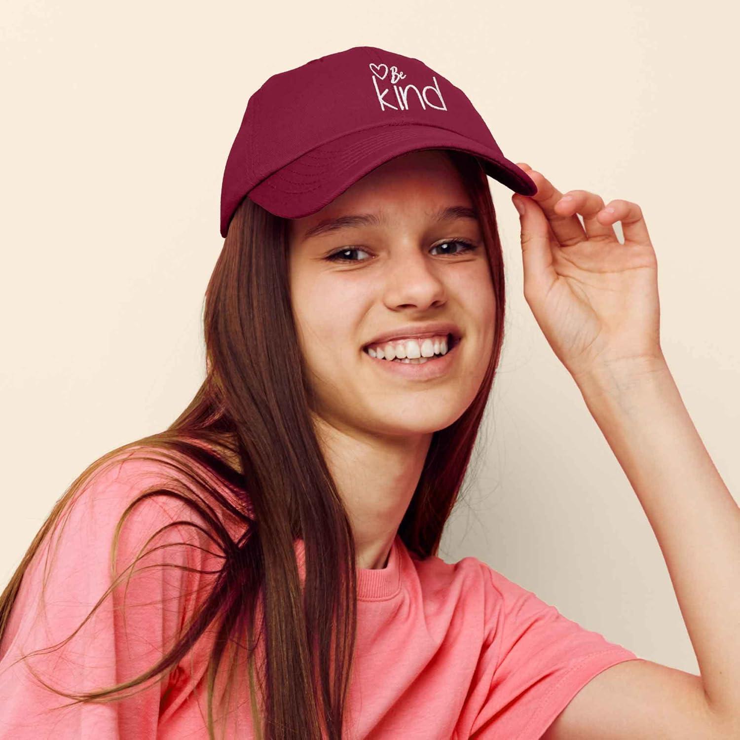 imageDALIX Be Kind Womens Baseball Cap Soft Cotton Dad HatMaroon