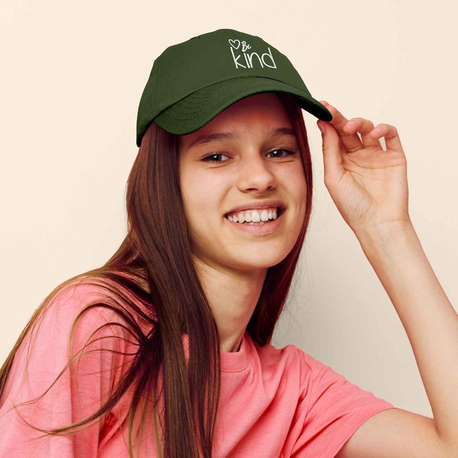 imageDALIX Be Kind Womens Baseball Cap Soft Cotton Dad HatOlive
