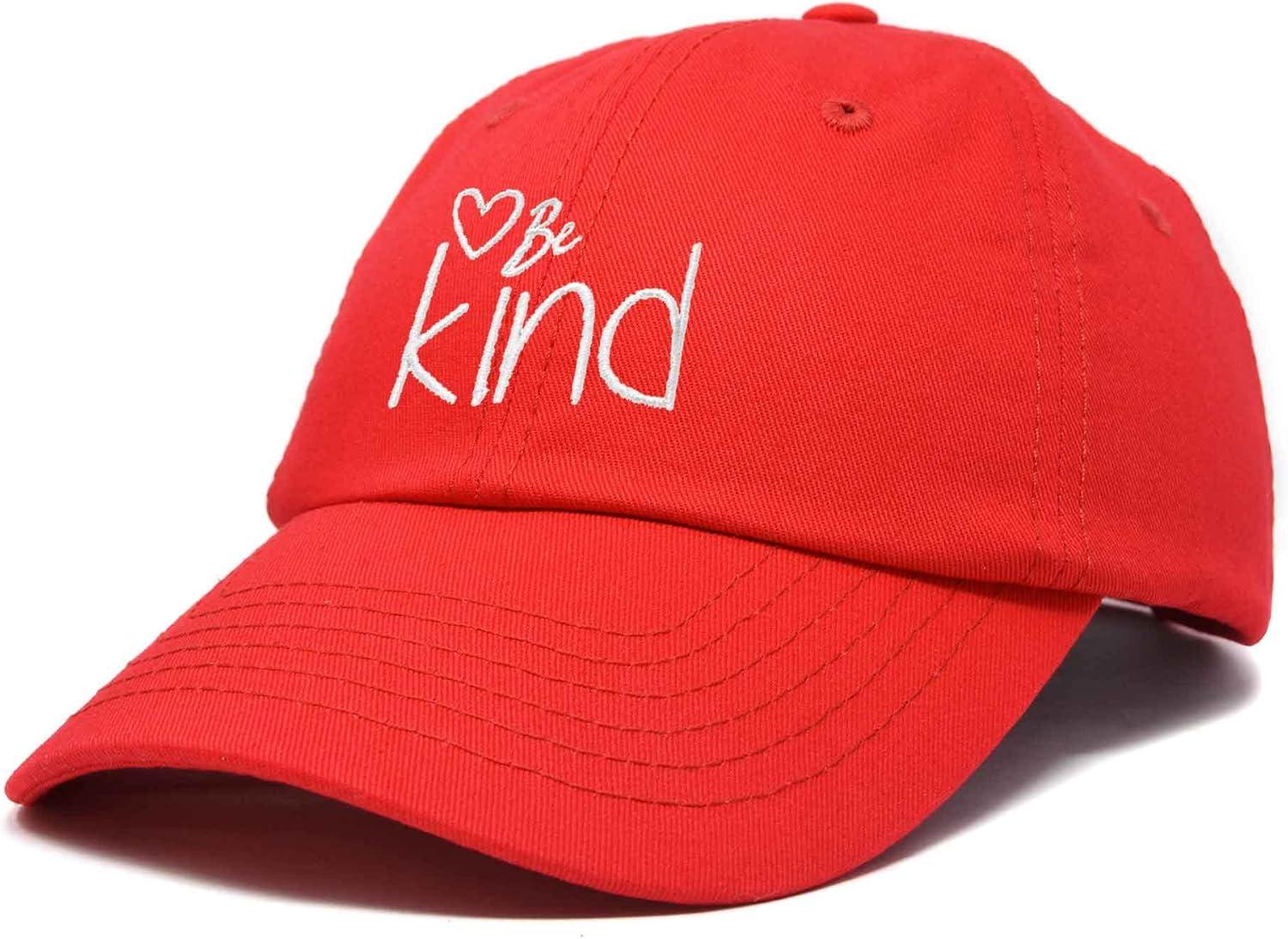 imageDALIX Be Kind Womens Baseball Cap Soft Cotton Dad HatRed