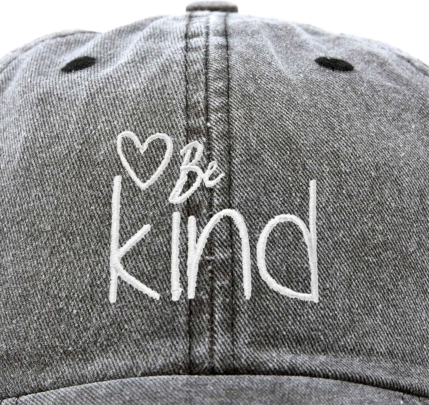 imageDALIX Be Kind Womens Baseball Cap Soft Cotton Dad HatWashed Black