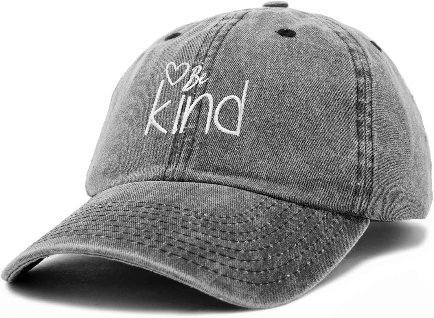 imageDALIX Be Kind Womens Baseball Cap Soft Cotton Dad HatWashed Black