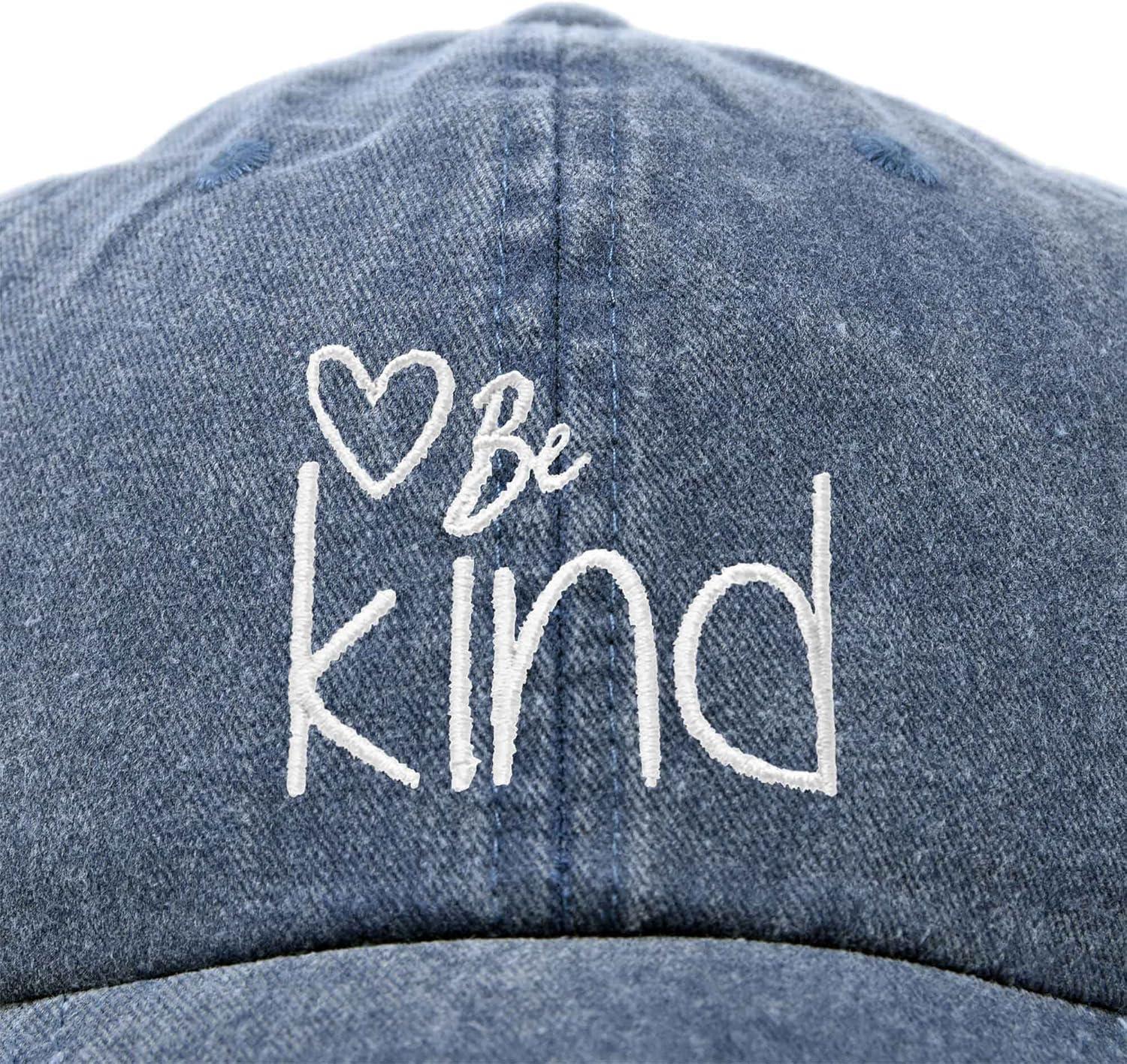 imageDALIX Be Kind Womens Baseball Cap Soft Cotton Dad HatWashed Navy Blue