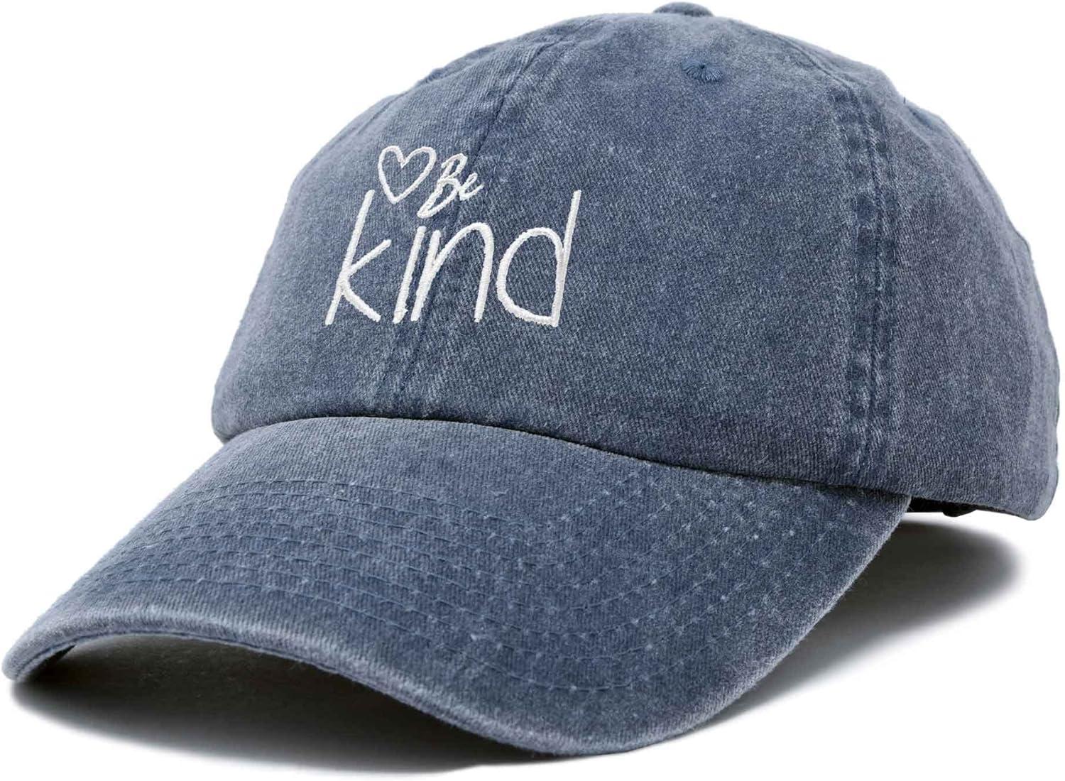 imageDALIX Be Kind Womens Baseball Cap Soft Cotton Dad HatWashed Navy Blue