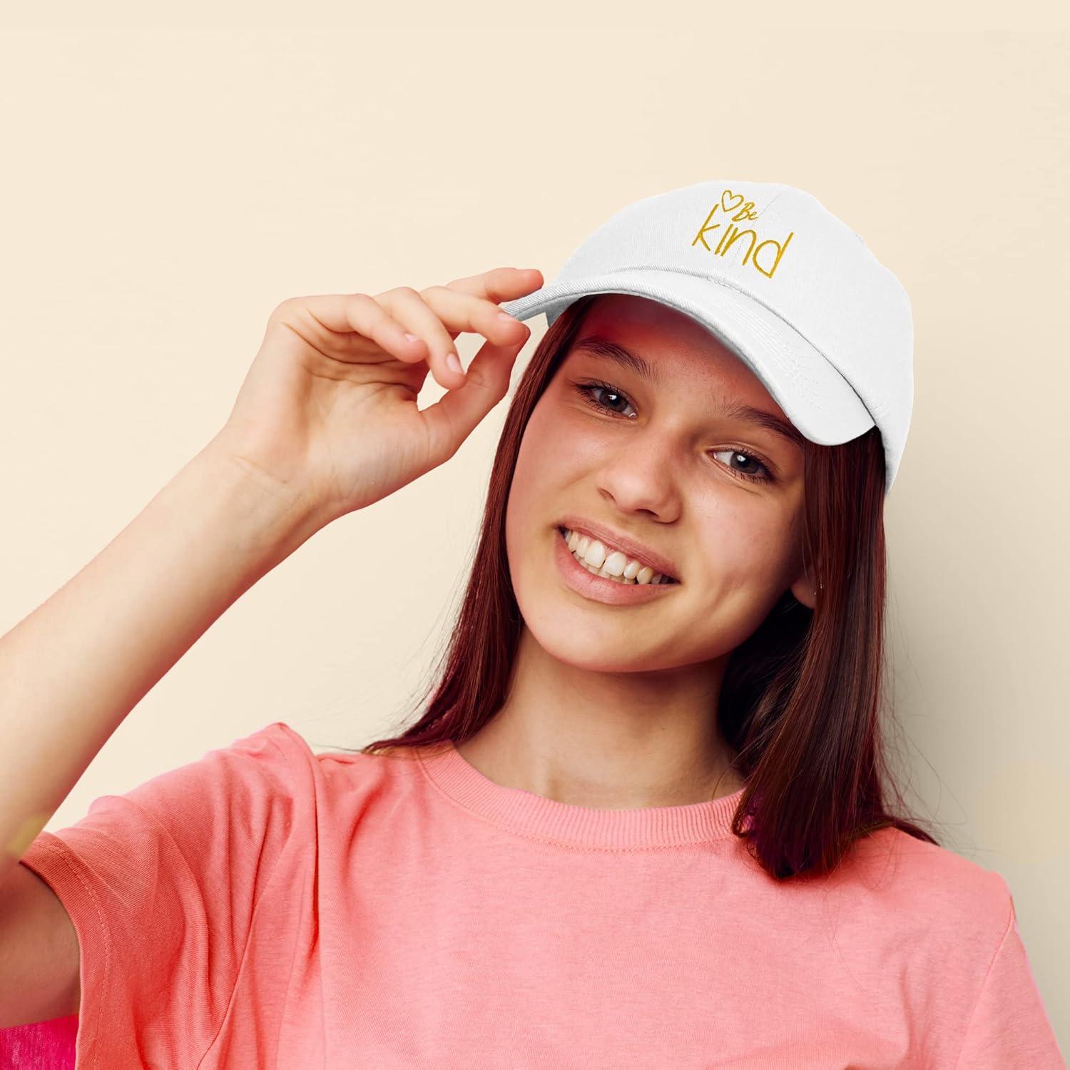 imageDALIX Be Kind Womens Baseball Cap Soft Cotton Dad HatWhite