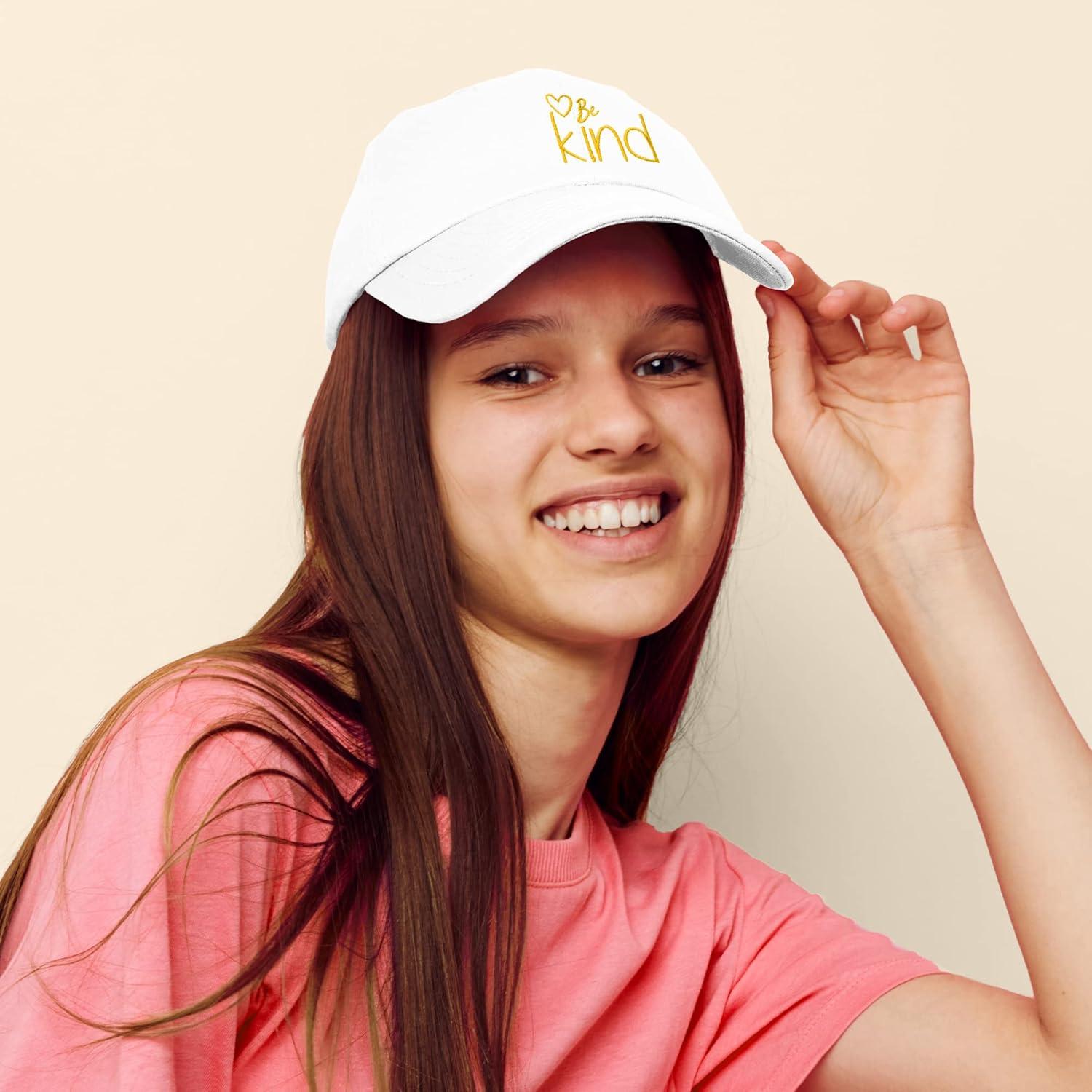 imageDALIX Be Kind Womens Baseball Cap Soft Cotton Dad HatWhite