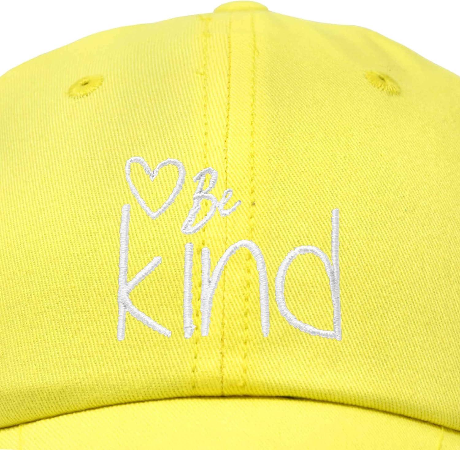 imageDALIX Be Kind Womens Baseball Cap Soft Cotton Dad HatYellow