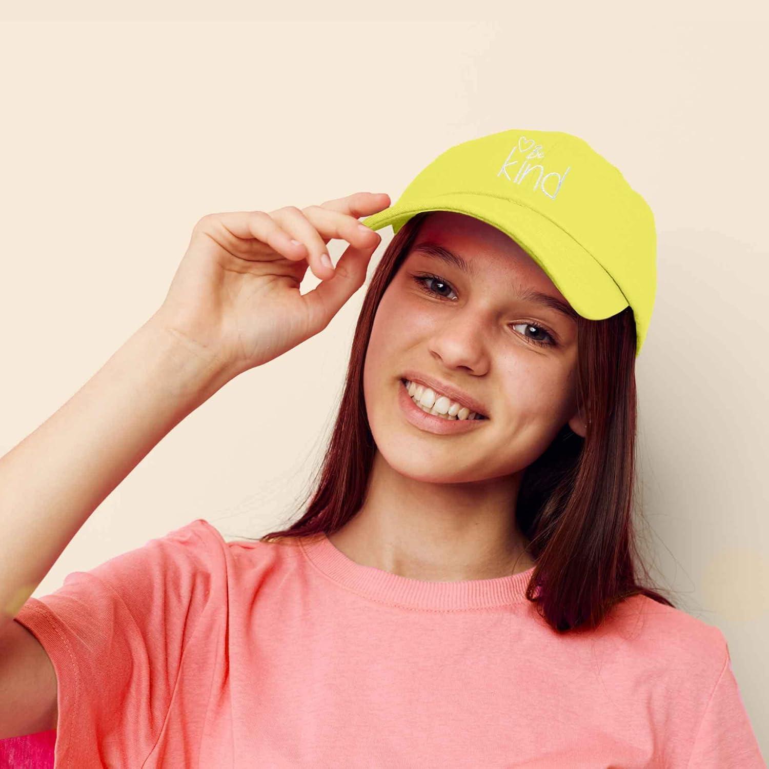 imageDALIX Be Kind Womens Baseball Cap Soft Cotton Dad HatYellow