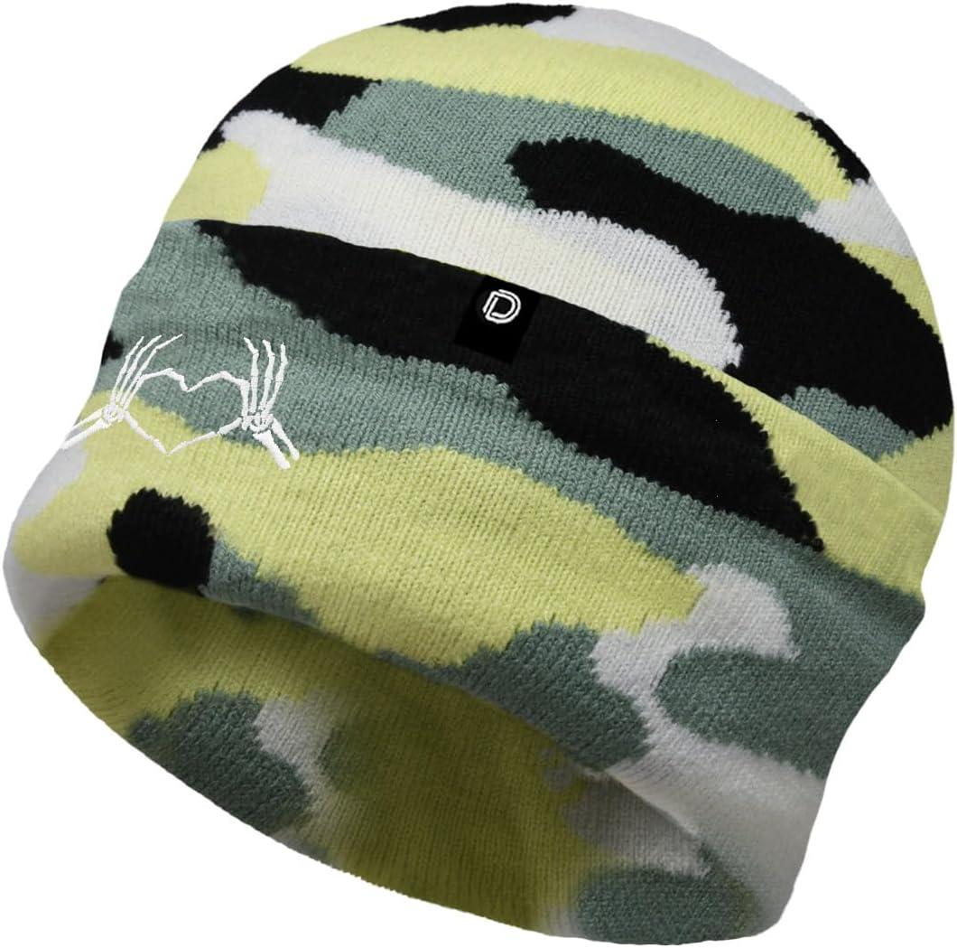 imageDALIX Heart of Bones Embroidered Beanie Hat Knit Cap Cold Weather WomensForest Camo