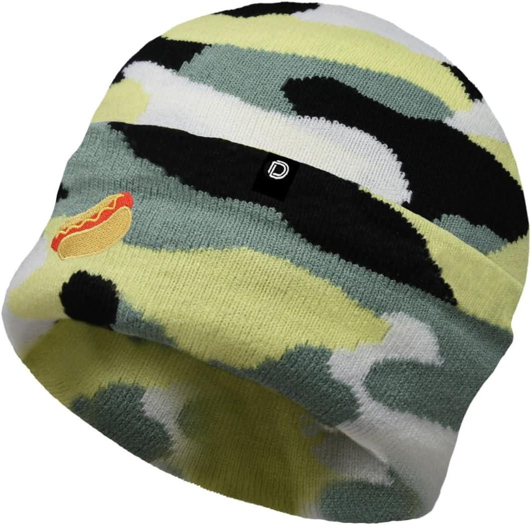 imageDALIX Hot Dog Embroidered Beanie Hat Cotton Cute Winter Fall Cap WomensForest Camo