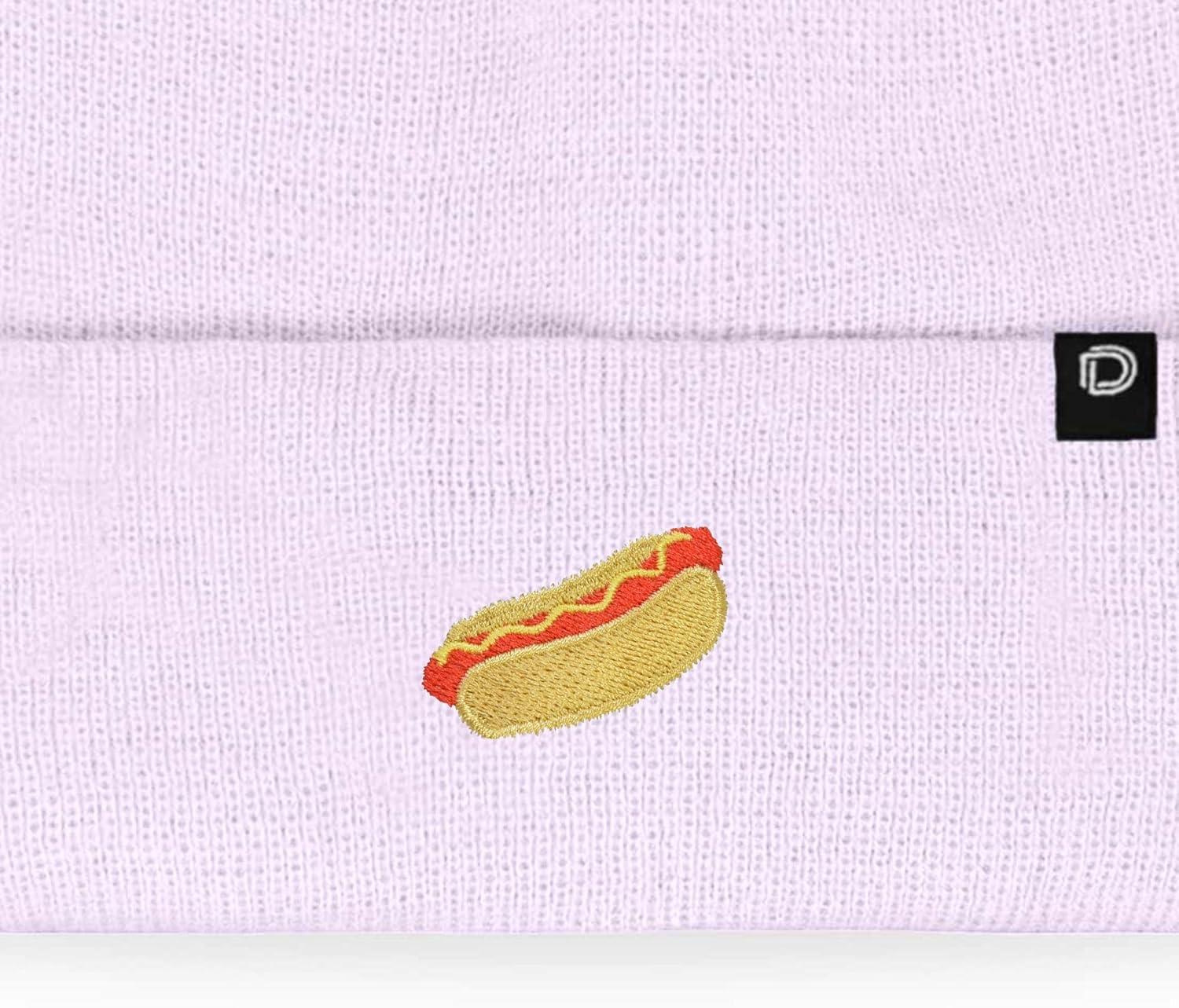 imageDALIX Hot Dog Embroidered Beanie Hat Cotton Cute Winter Fall Cap WomensLavender