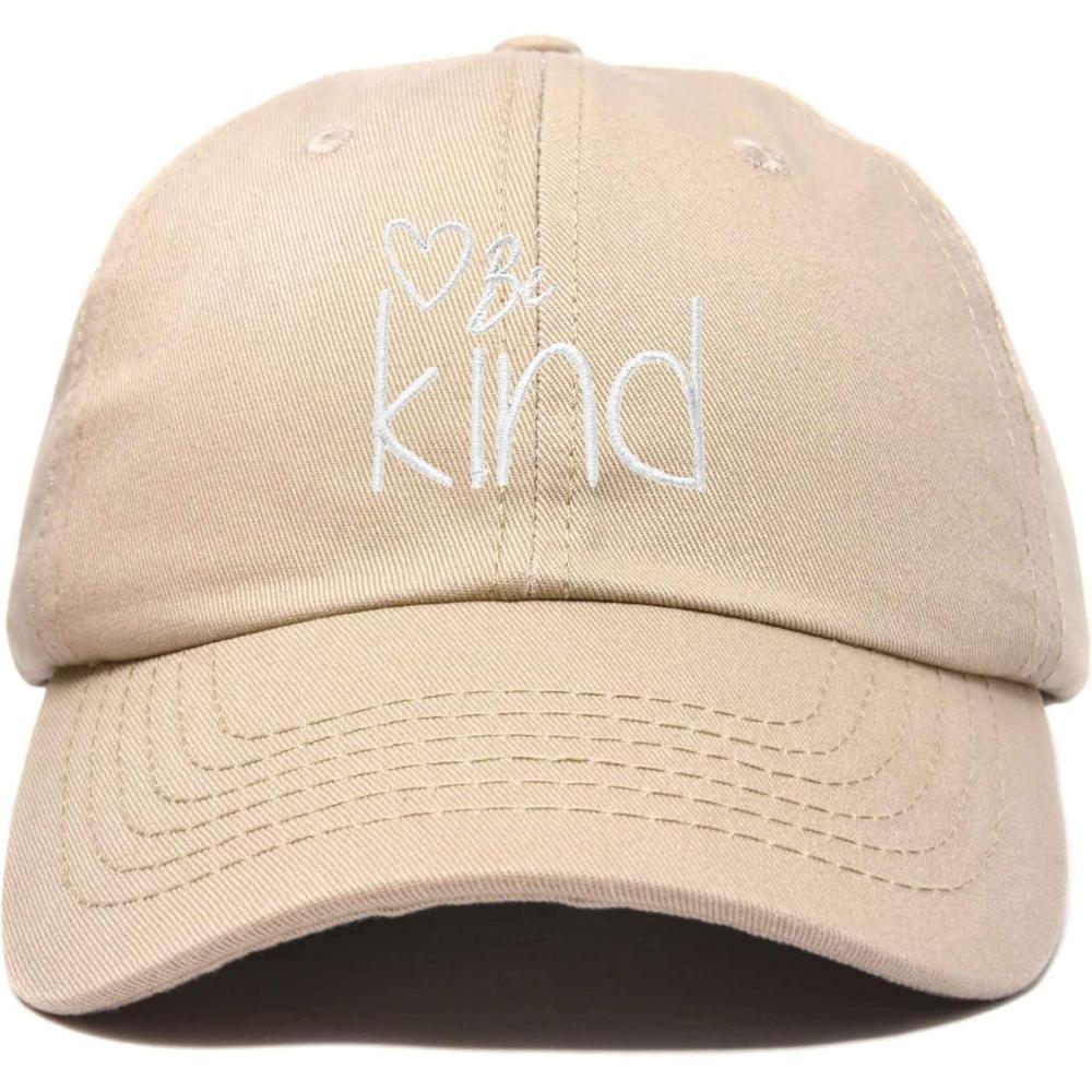 imageDALIX Be Kind Womens Baseball Cap Soft Cotton Dad HatKhaki