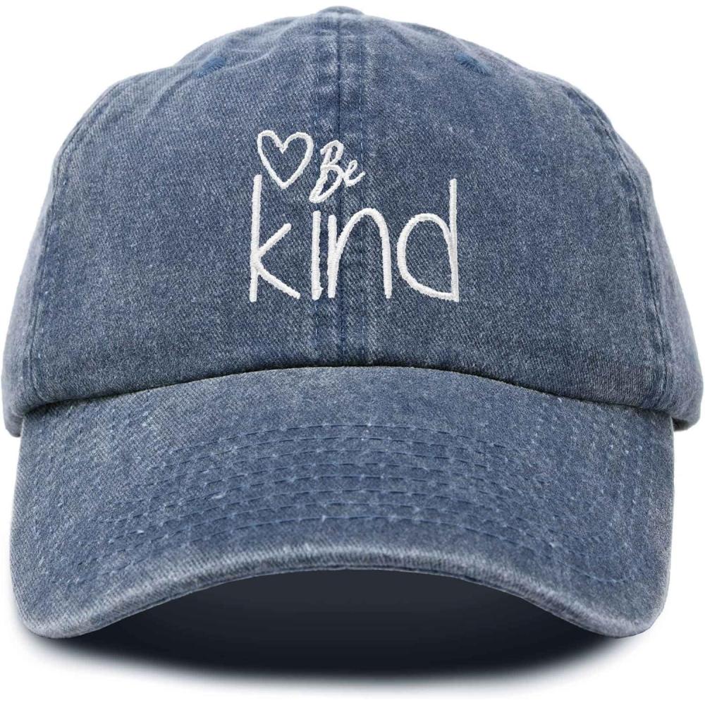 imageDALIX Be Kind Womens Baseball Cap Soft Cotton Dad HatWashed Navy Blue