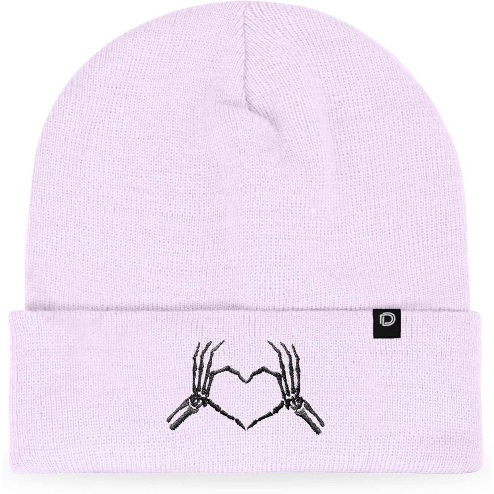 imageDALIX Heart of Bones Embroidered Beanie Hat Knit Cap Cold Weather WomensLavender