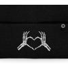 imageDALIX Heart of Bones Embroidered Beanie Hat Knit Cap Cold Weather WomensBlack