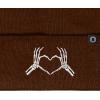 imageDALIX Heart of Bones Embroidered Beanie Hat Knit Cap Cold Weather WomensBrown