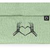 imageDALIX Heart of Bones Embroidered Beanie Hat Knit Cap Cold Weather WomensLight Green