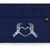 imageDALIX Heart of Bones Embroidered Beanie Hat Knit Cap Cold Weather WomensNavy Blue