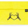 imageDALIX Heart of Bones Embroidered Beanie Hat Knit Cap Cold Weather WomensNeon Yellow