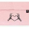 imageDALIX Heart of Bones Embroidered Beanie Hat Knit Cap Cold Weather WomensPink
