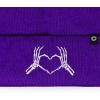 imageDALIX Heart of Bones Embroidered Beanie Hat Knit Cap Cold Weather WomensPurple
