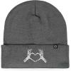 imageDALIX Heart of Bones Embroidered Beanie Hat Knit Cap Cold Weather WomensAsphalt Gray