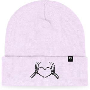 imageDALIX Heart of Bones Embroidered Beanie Hat Knit Cap Cold Weather WomensLavender