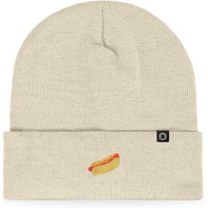 imageDALIX Hot Dog Embroidered Beanie Hat Cotton Cute Winter Fall Cap WomensBeige