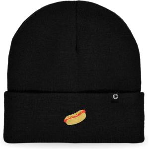 imageDALIX Hot Dog Embroidered Beanie Hat Cotton Cute Winter Fall Cap WomensBlack