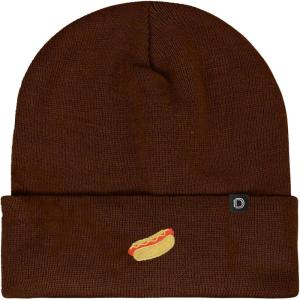 imageDALIX Hot Dog Embroidered Beanie Hat Cotton Cute Winter Fall Cap WomensBrown