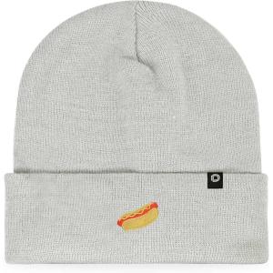 imageDALIX Hot Dog Embroidered Beanie Hat Cotton Cute Winter Fall Cap WomensLight Gray