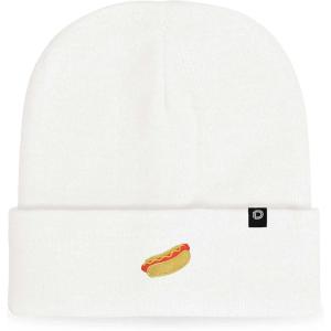imageDALIX Hot Dog Embroidered Beanie Hat Cotton Cute Winter Fall Cap WomensWhite
