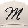 imageDALIX Initial Hat Letter M Womens Baseball Cap Monogram Cursive EmbroiderBeige