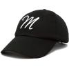 imageDALIX Initial Hat Letter M Womens Baseball Cap Monogram Cursive EmbroiderBlack