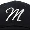imageDALIX Initial Hat Letter M Womens Baseball Cap Monogram Cursive EmbroiderBlack