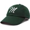 imageDALIX Initial Hat Letter M Womens Baseball Cap Monogram Cursive EmbroiderDark Green