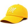 imageDALIX Initial Hat Letter M Womens Baseball Cap Monogram Cursive EmbroiderGold