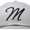 imageDALIX Initial Hat Letter M Womens Baseball Cap Monogram Cursive EmbroiderGray